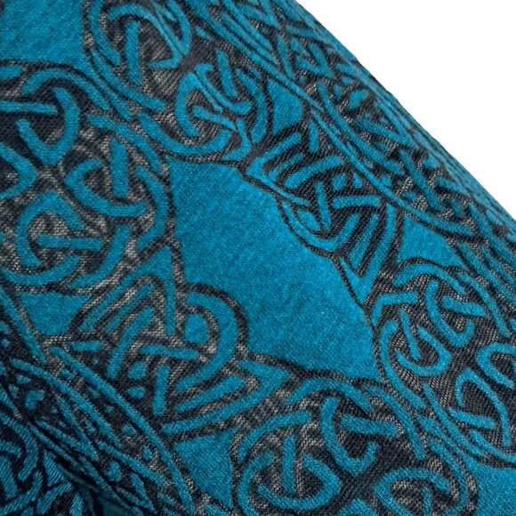 Maurices Sheer Burnout Celtic Shirt Womens XL Long Sleeve V-Neck Top Teal & Blac - Picture 9 of 10